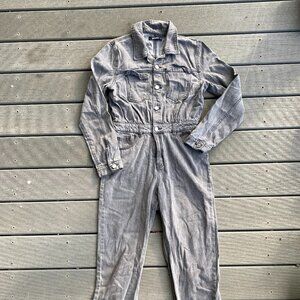 Misguided Grey Denim Jumpsuit Size 6